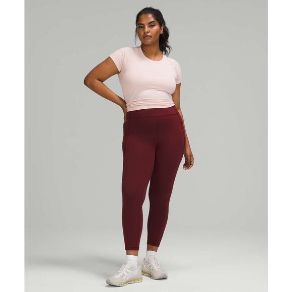 Lululemon Invigorate High-Rise Tight 25" Size 10 Red Merlot - Picture 5 of 9